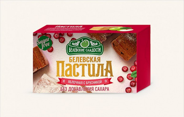 №2 Пастила  200г диетическая с КЛЮКВОЙ, НОВЫЙ ФОРМАТ (4*50г)    в Лысьве