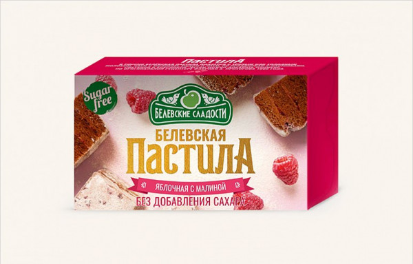 №2 Пастила  200г диетическая с МАЛИНОЙ, НОВЫЙ ФОРМАТ (4*50г)   в Лысьве