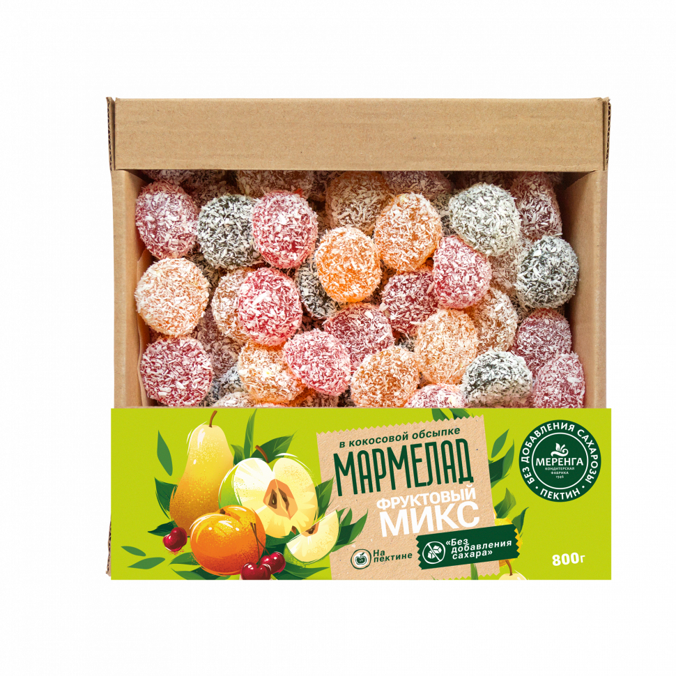  Меренга Мармелад в кокосовой обсыпке Фруктовый , 800г     в Лысьве