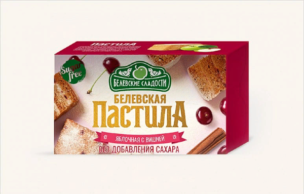 №2 Пастила  200г диетическая С ВИШНЕЙ, НОВЫЙ ФОРМАТ (4 шт по 50гр)    в Лысьве