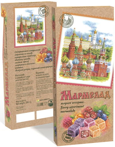№2 Сладарт Мармелад Ассорти ягодное в сахарной пудре, 200г    в Лысьве